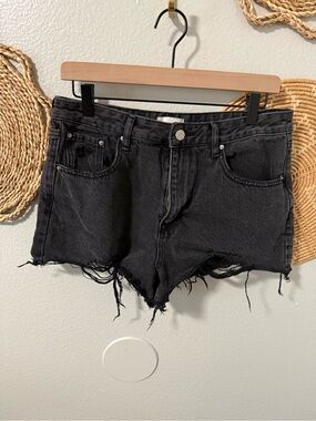 PacSun Women's Black Distressed Cutoff Denim Shorts